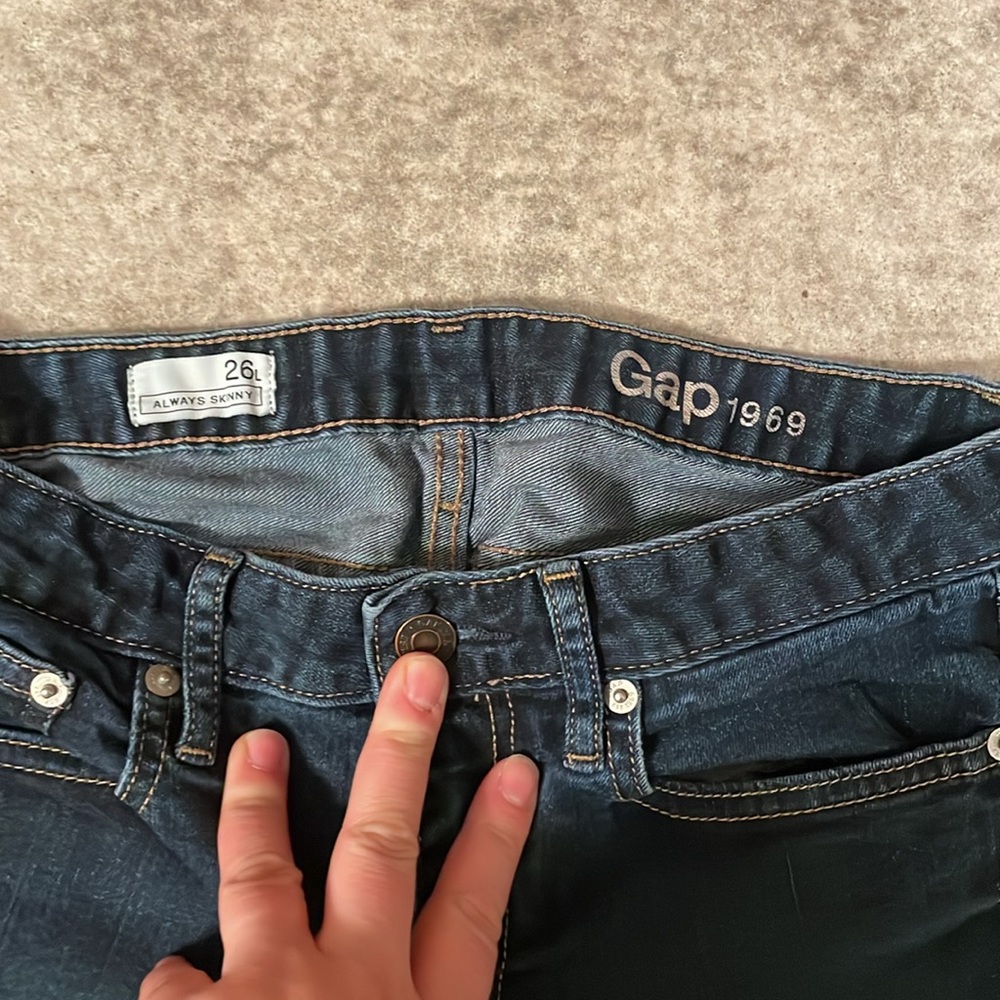 Gap 26L always skinny dark wash jeans - Picture 3 of 5